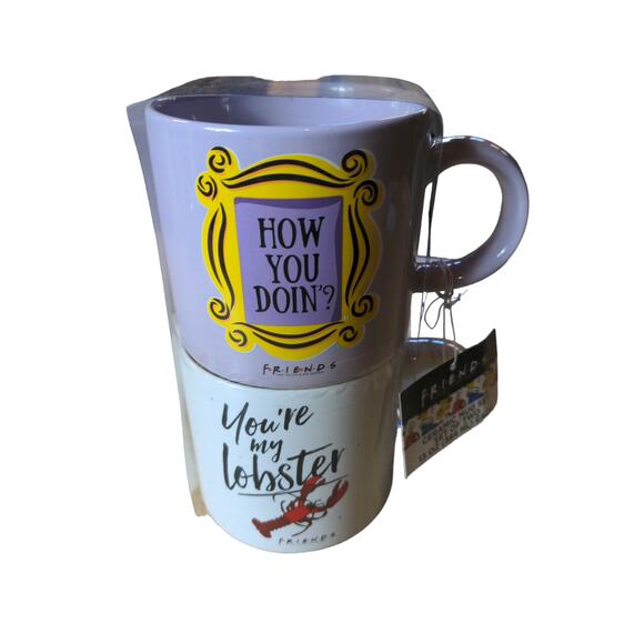 FRIENDS TV Show Picture Frame Ceramic Mug You're my lobster 13oz set of 2 - Picture 3 of 3